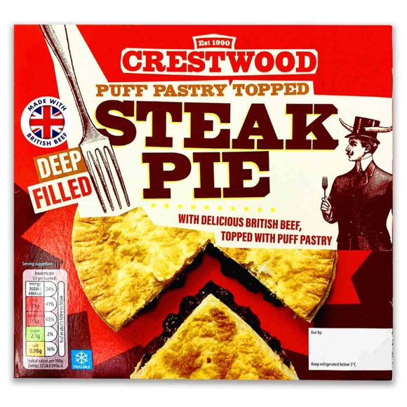 Crestwood Deep Filled Puff Pastry Topped Steak Pie 500g